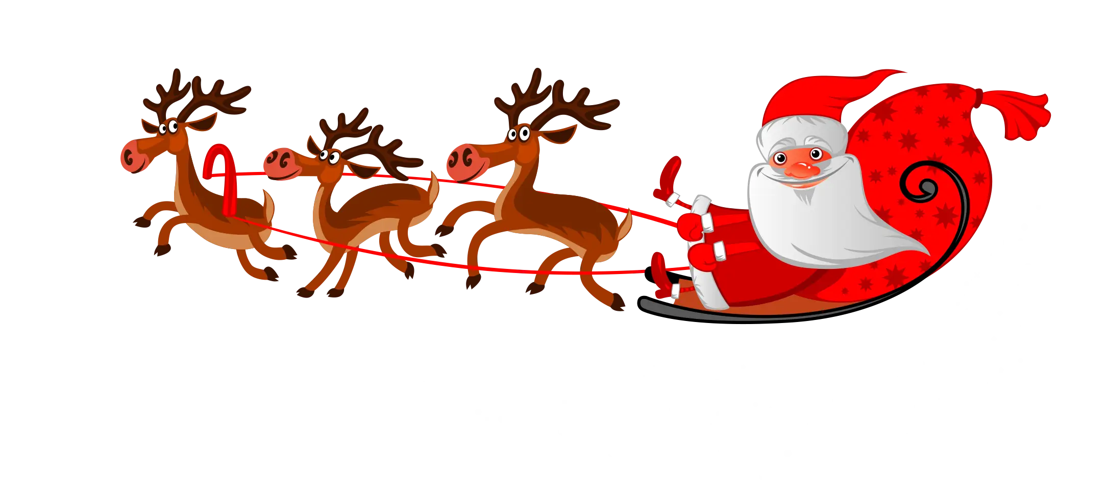 Santa Claus on Sleigh with Reindeer