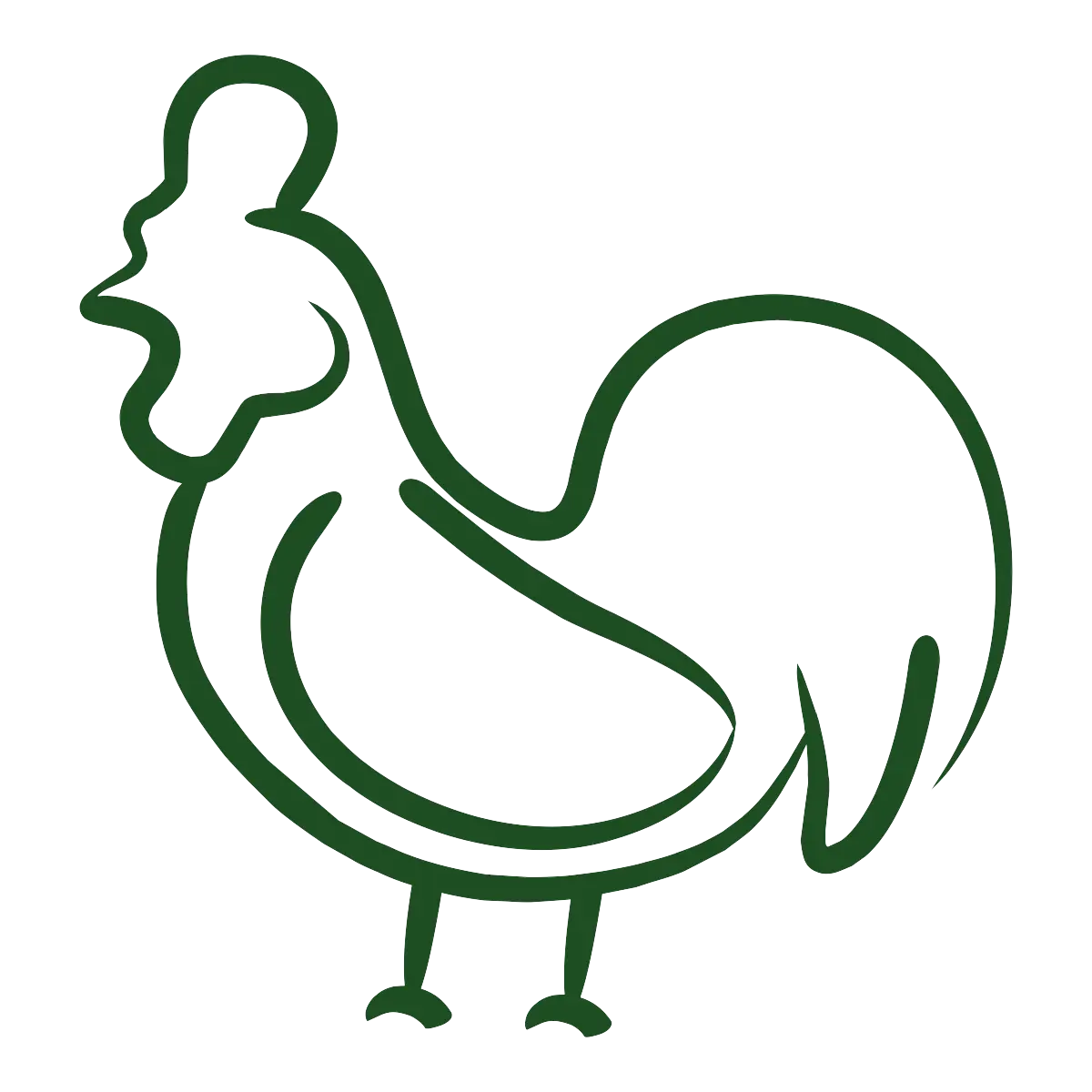 Green Outline Rooster Symbol