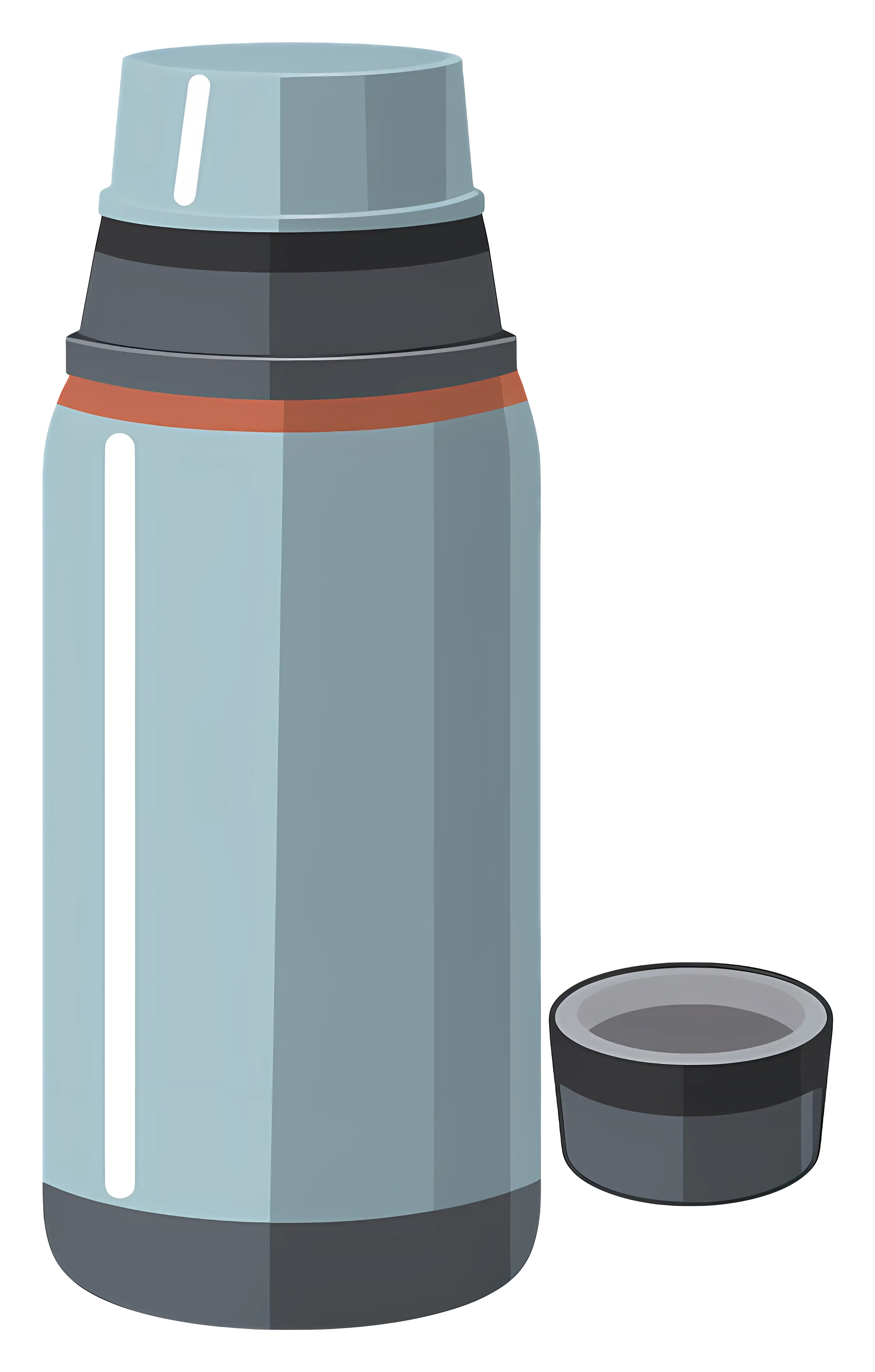 Open Blue Thermos with Lid