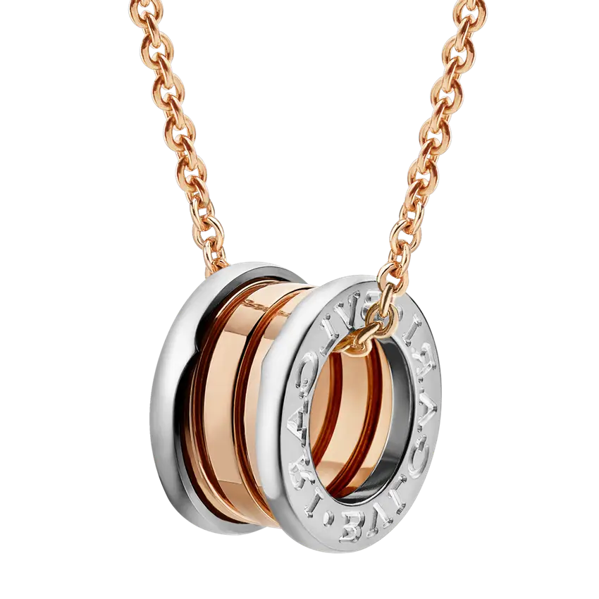 Chic Gold and Silver Necklace with Rings