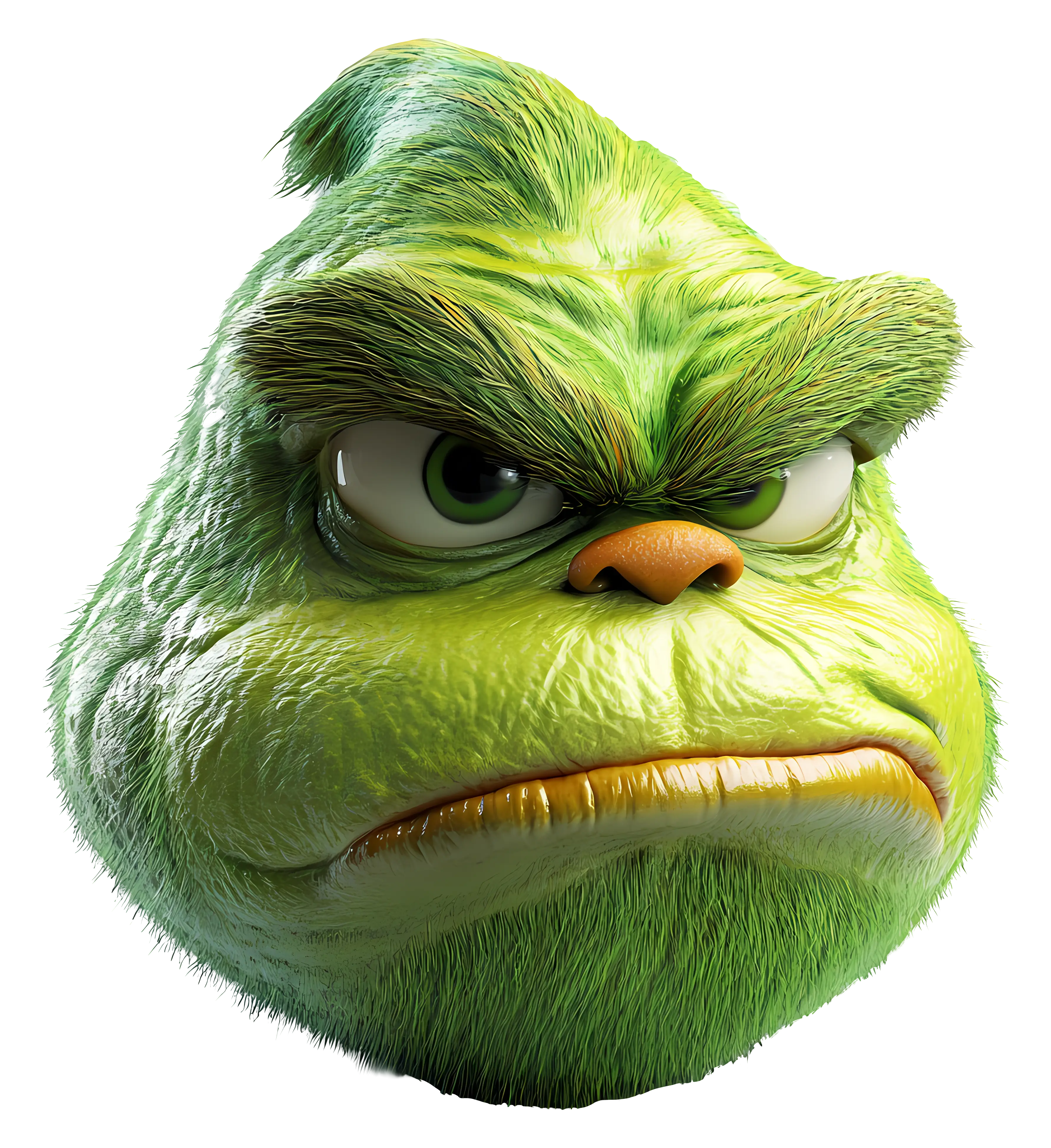 Green Grumpy Cartoon Character