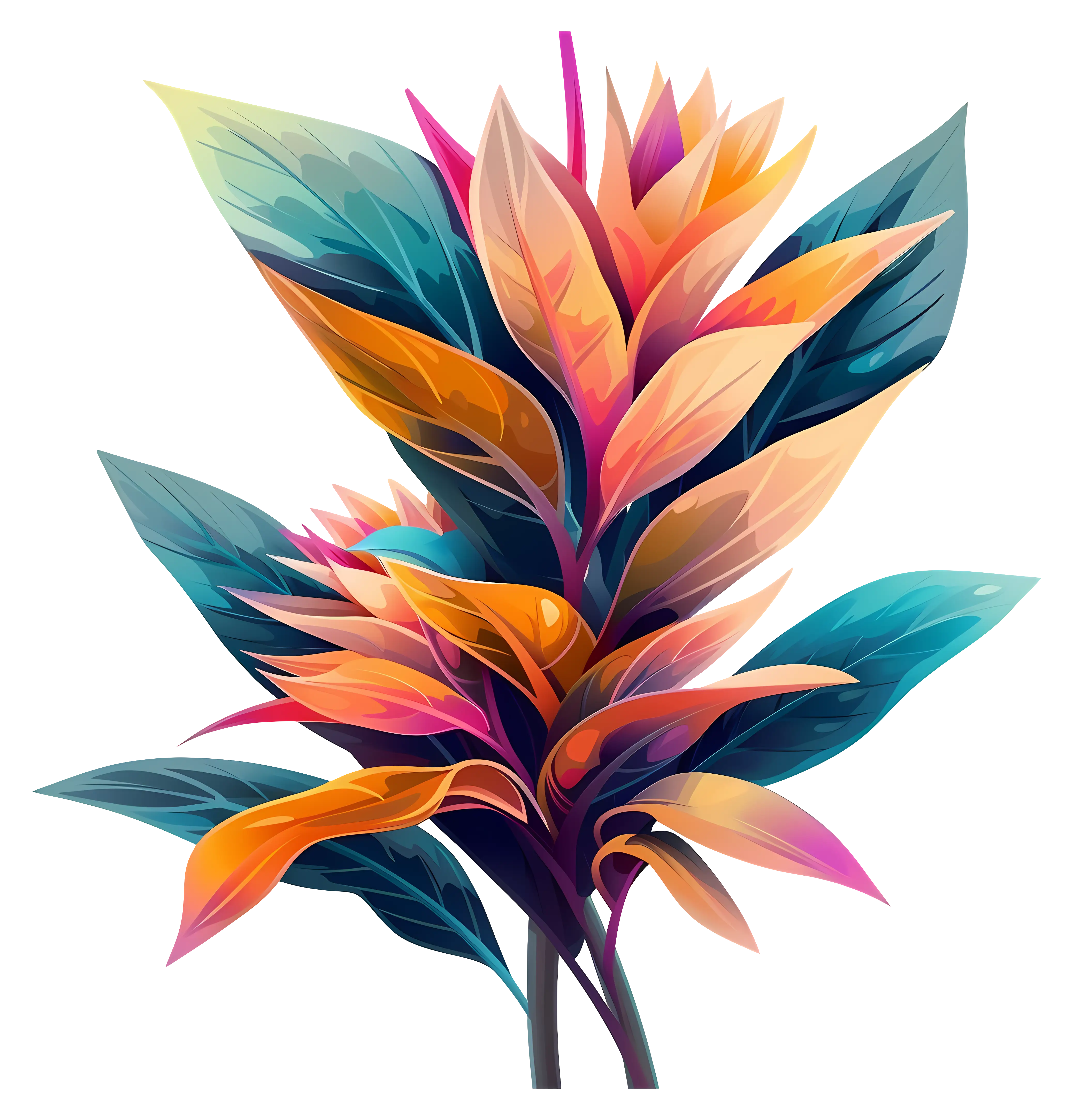 Vibrant Colorful Leaf Illustration