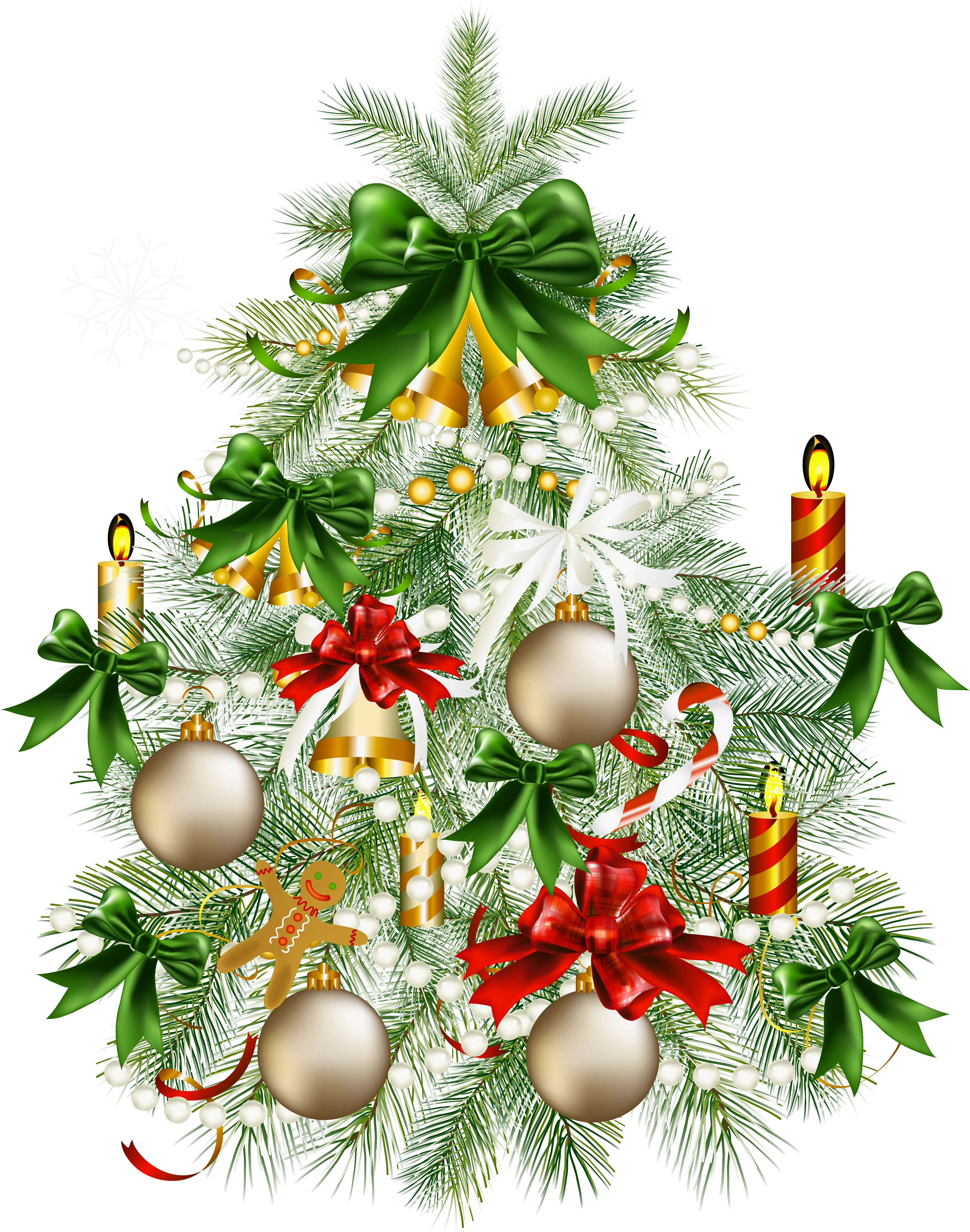 Beautiful Decorated Christmas Tree with Ornaments