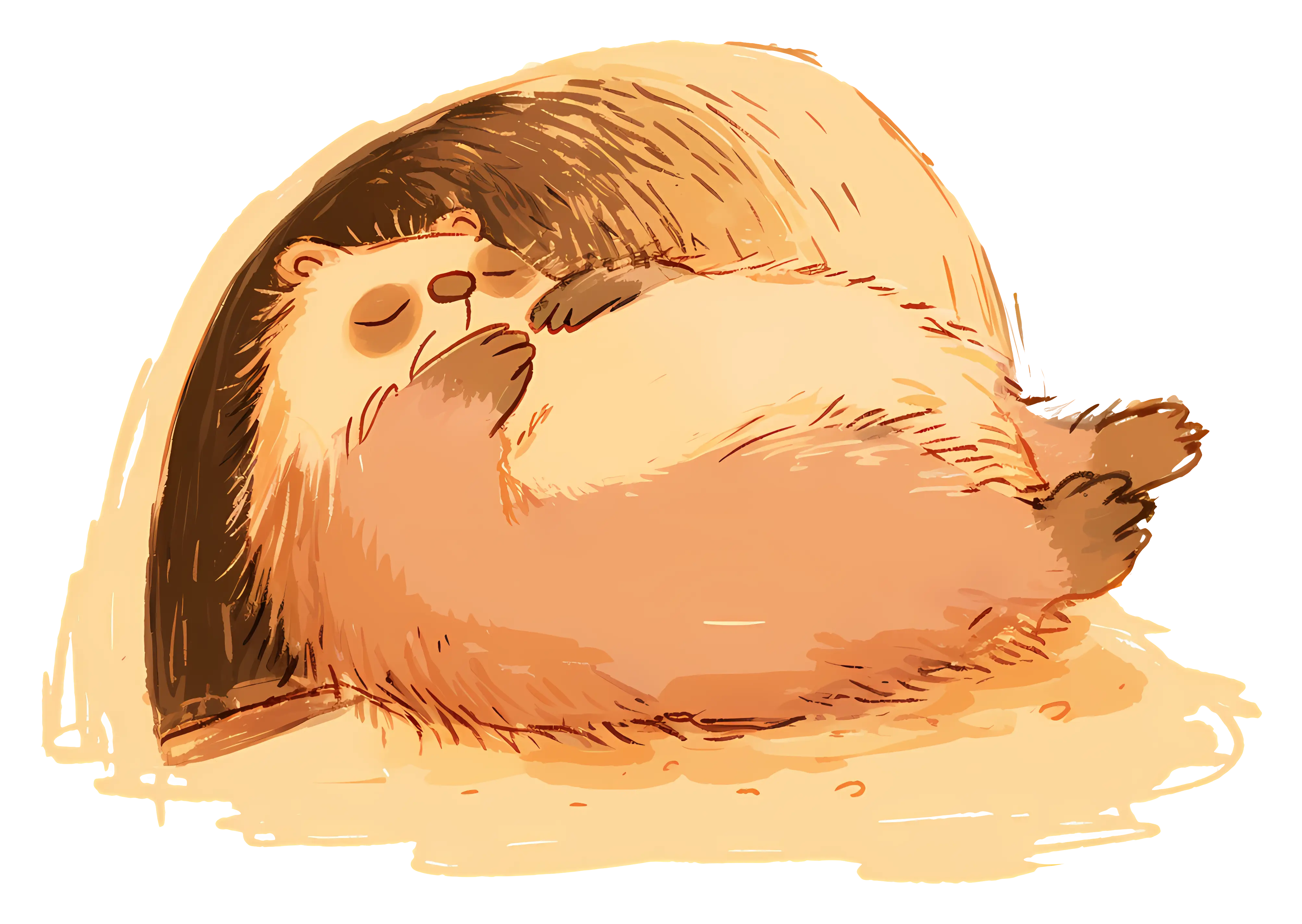 Sleeping Hedgehog in a Cave