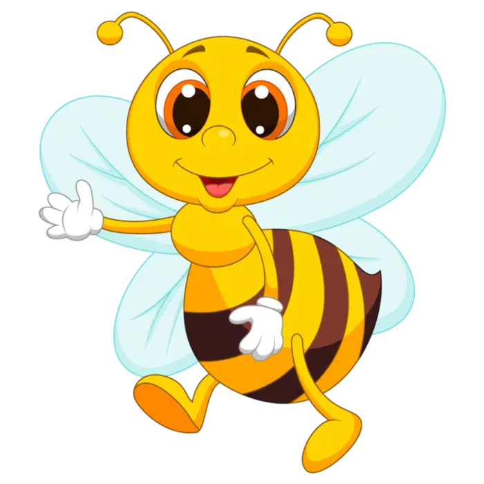 Cartoon Bee with Smiling Face