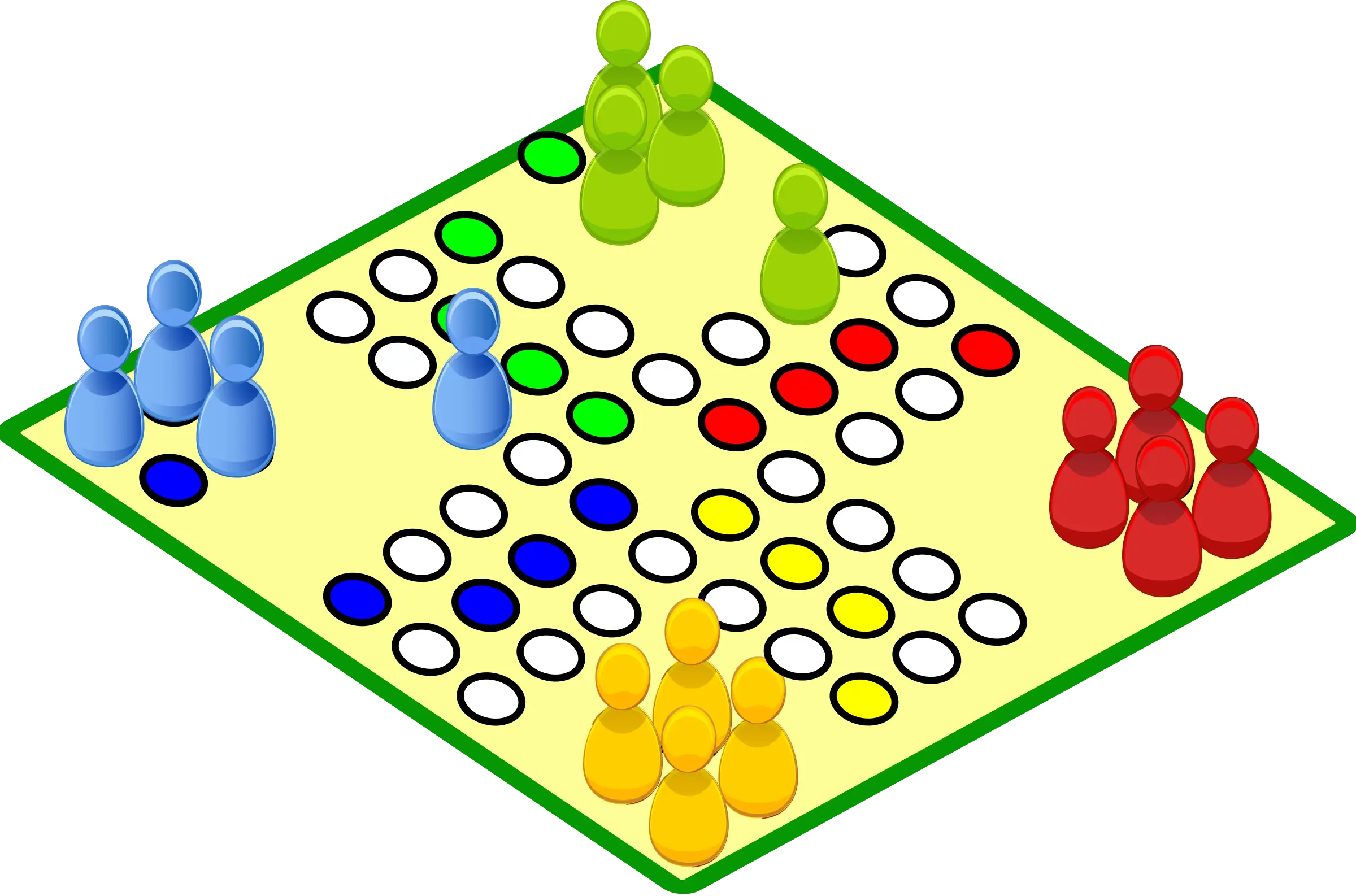 Colorful Board Game with Pieces