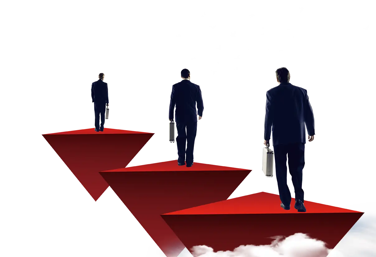 Businessmen Walking on Platforms