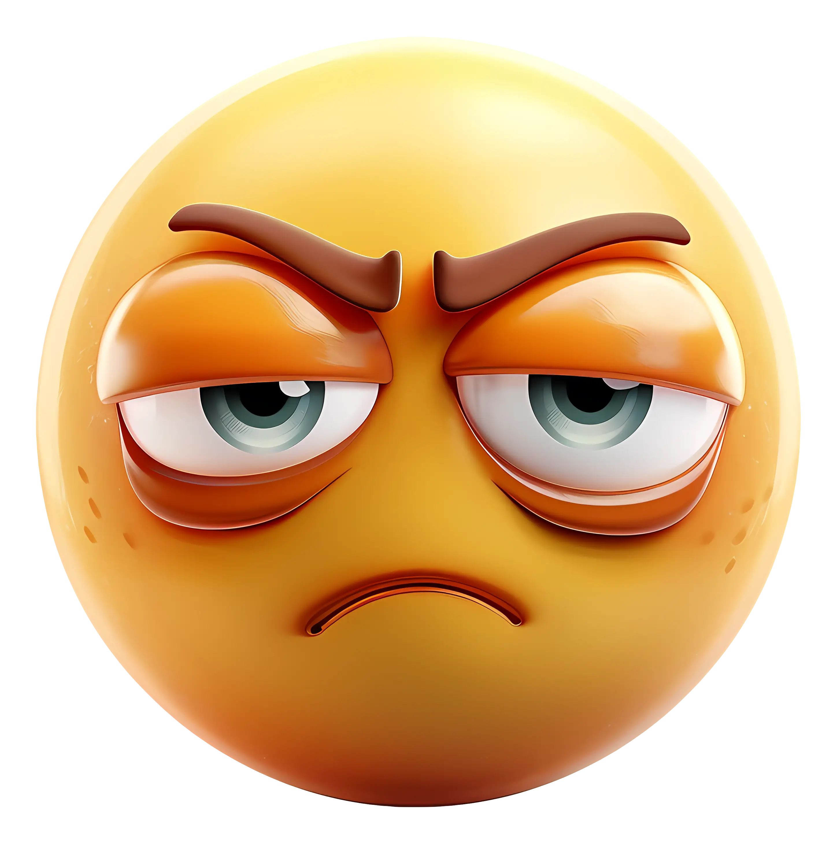 Angry Emoticon Face with Raised Eyebrows