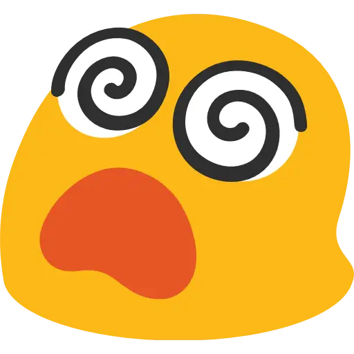 Dizzy Emoji with Spiral Eyes Cartoon