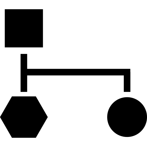 Geometric Flow Diagram with Connected Shapes