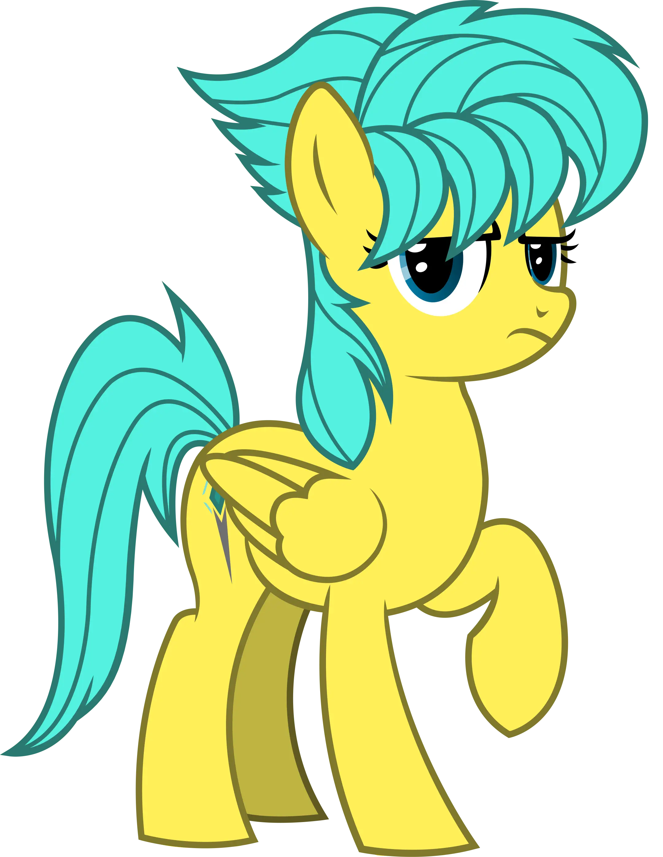 Yellow Cartoon Pony with Turquoise Mane