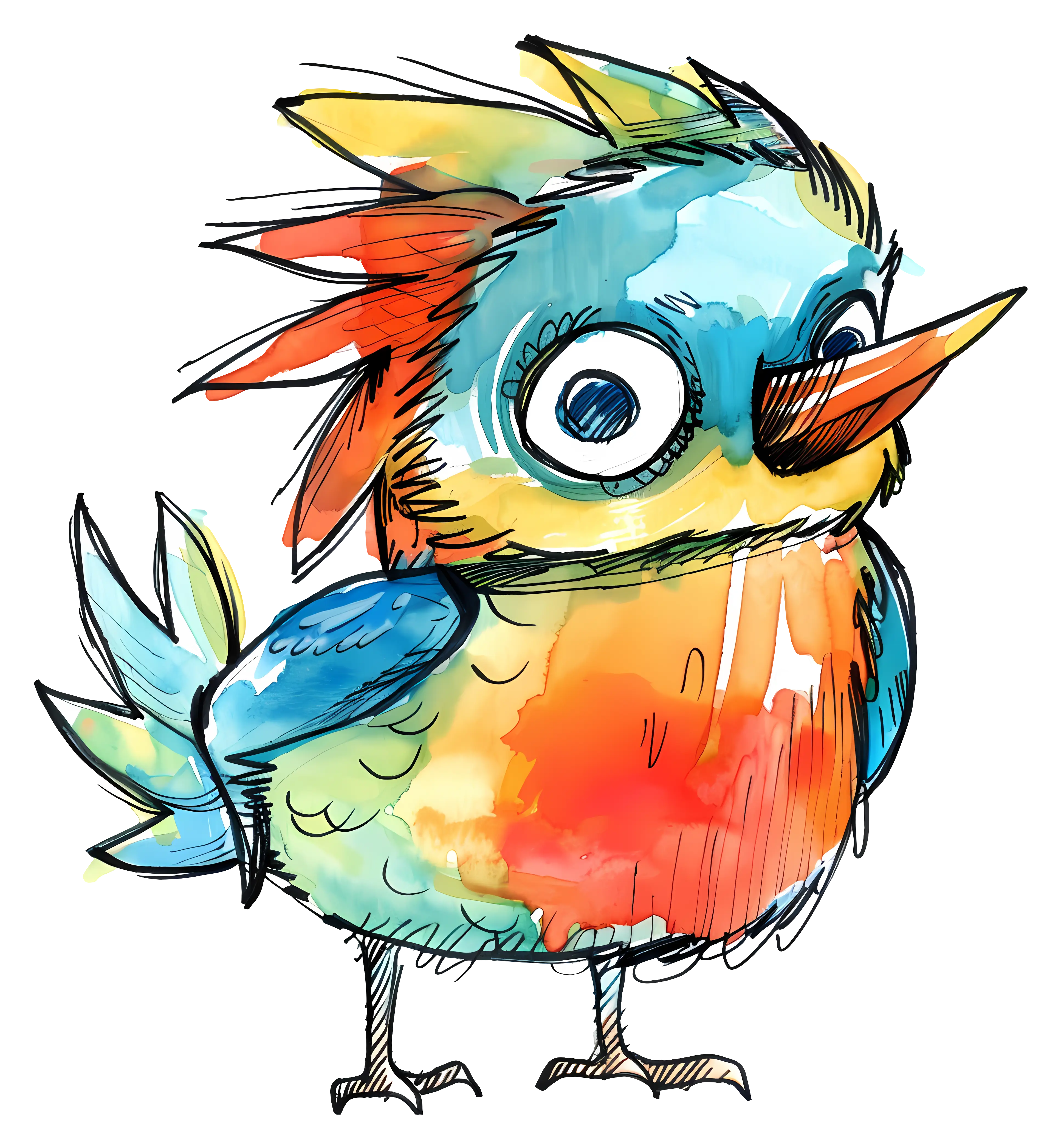 Colorful Cartoon Bird