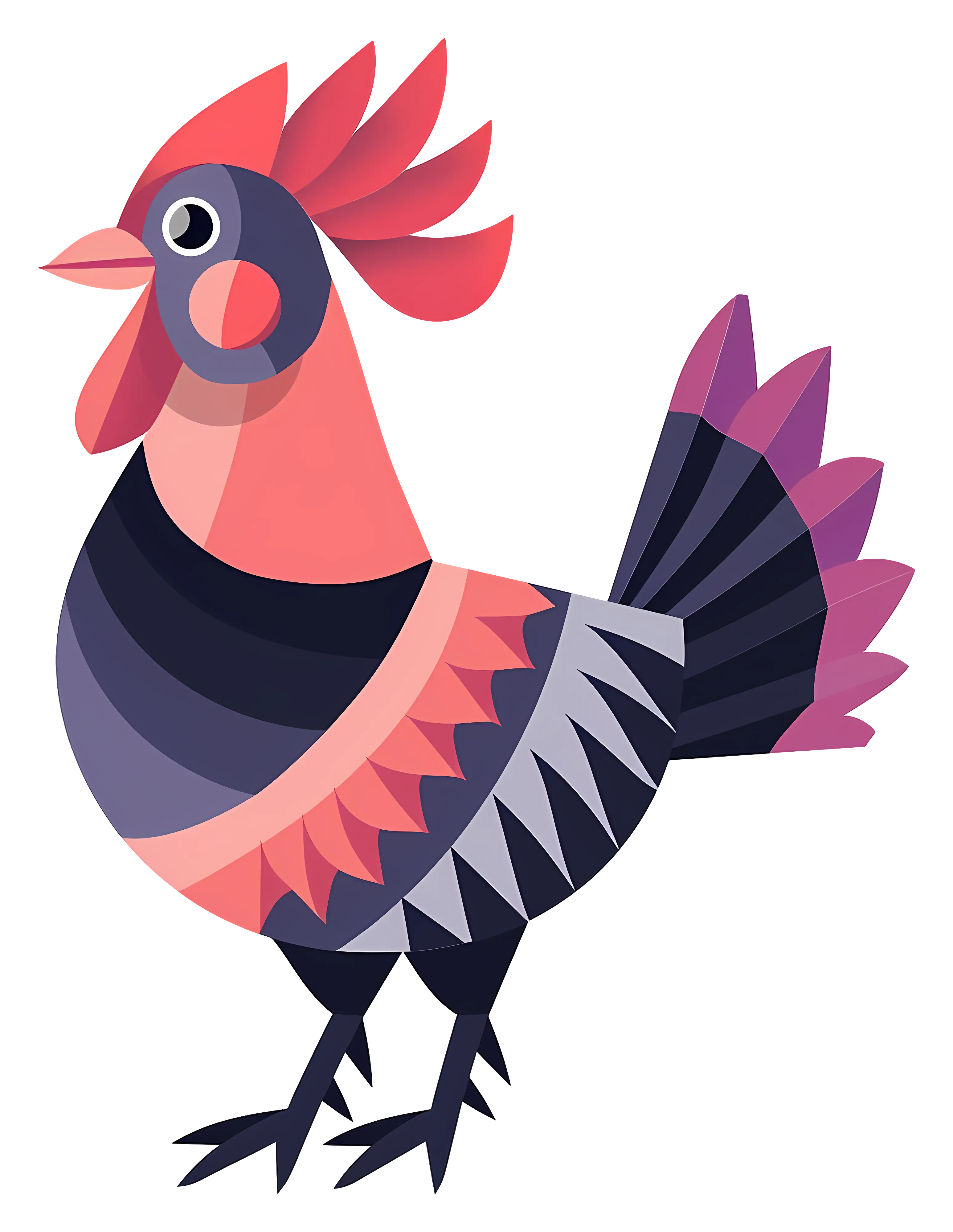 Colorful Rooster Illustration Design