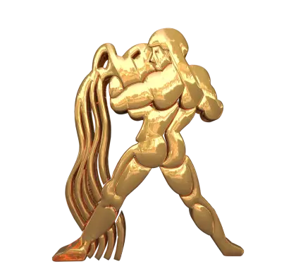 Golden Aquarius Zodiac Figure