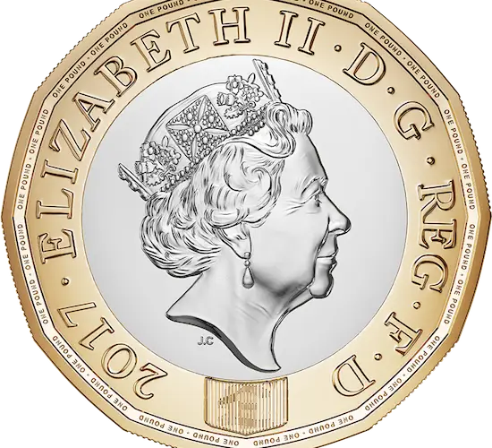 British Coin with Elizabeth II Portrait
