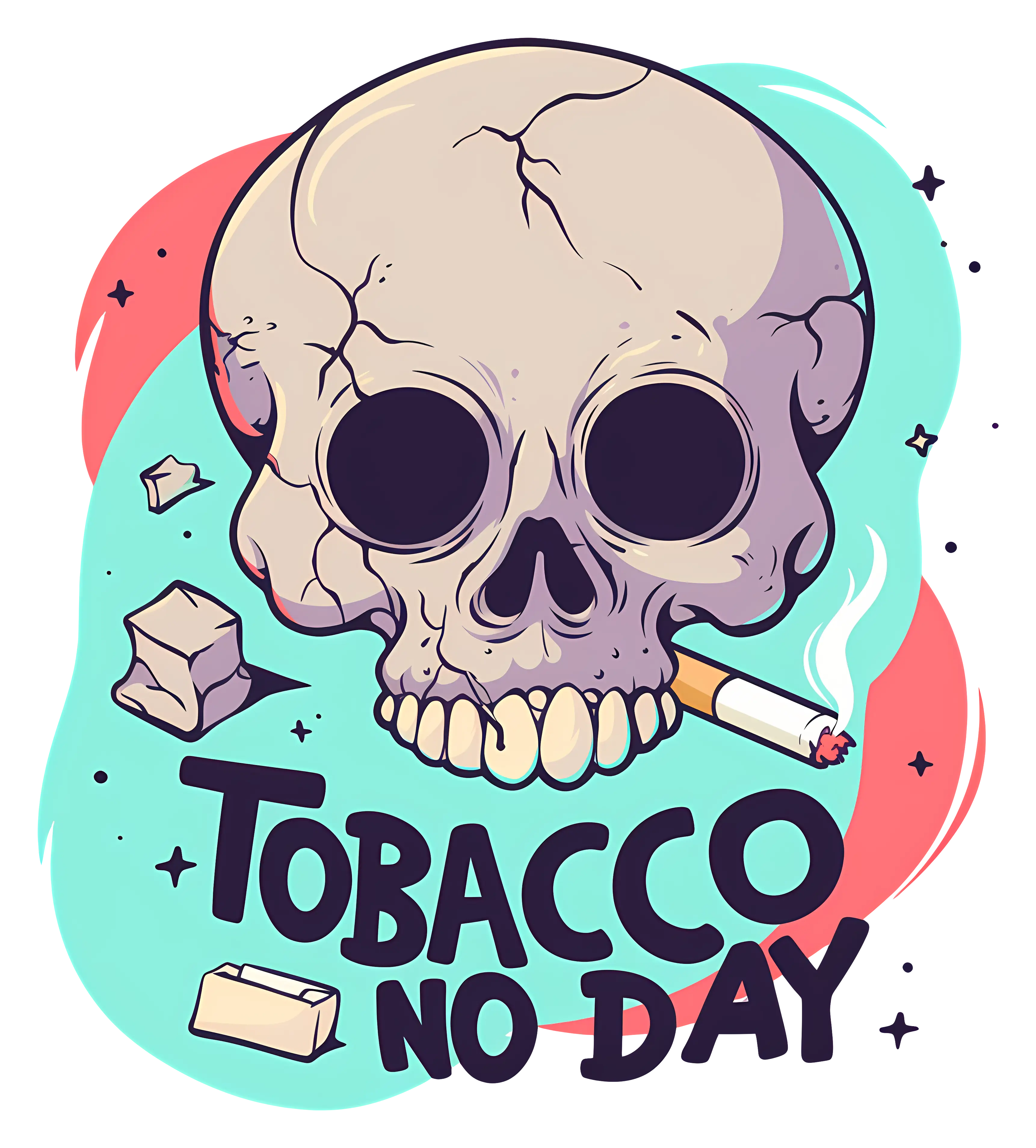Skull with Cigarette for No Tobacco Day