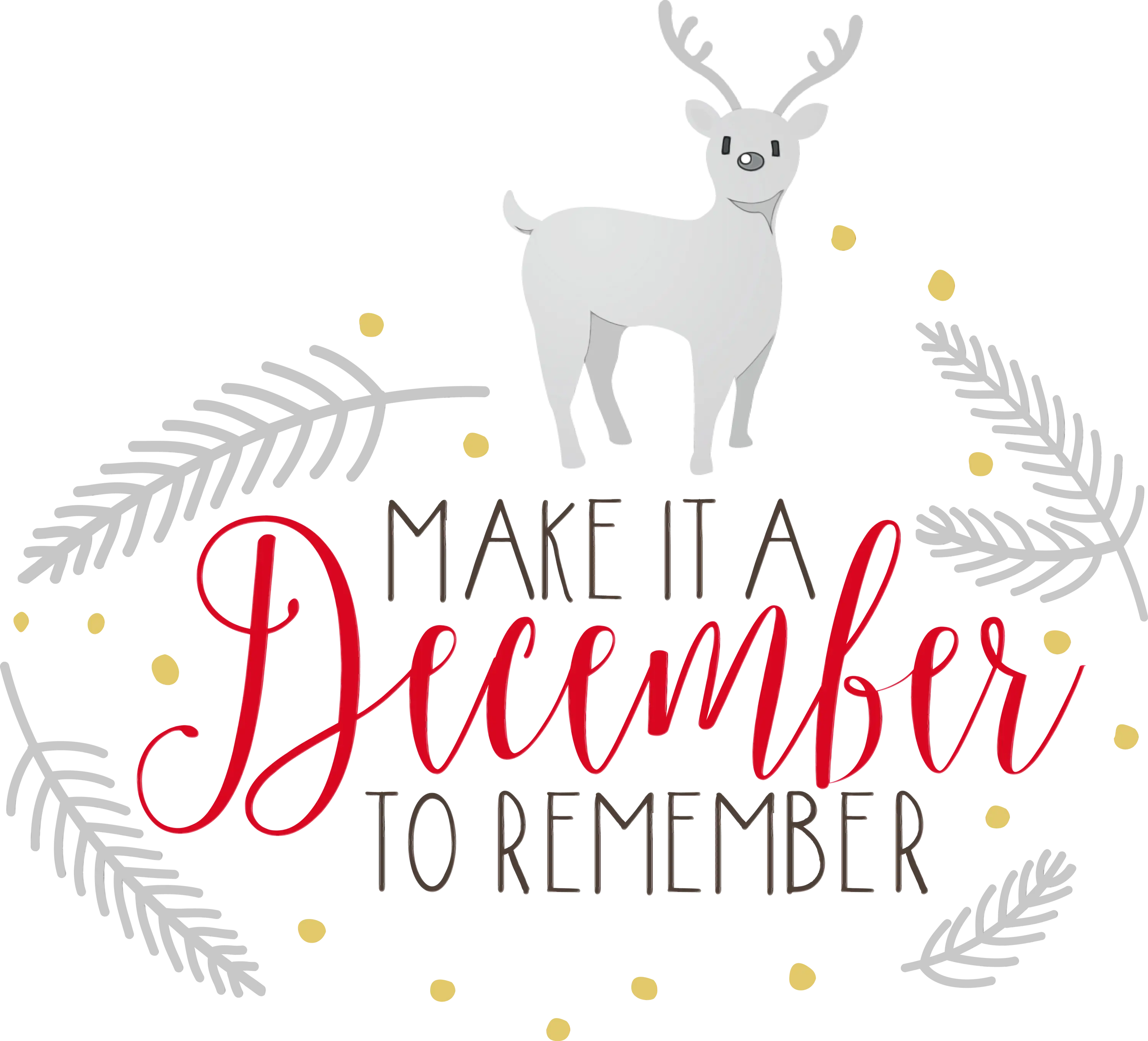 December Greeting Card with Reindeer