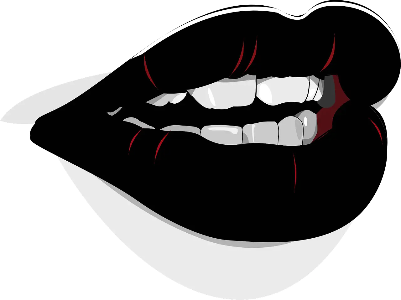 Black Lips with Teeth Illustration