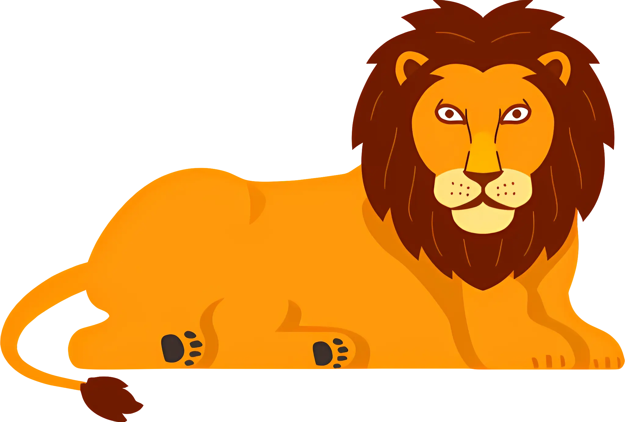Majestic Lion Lying Down in Illustration