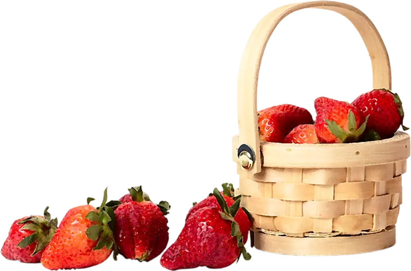 Strawberry Basket with Fresh Red Fruits
