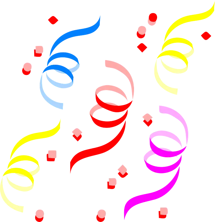 Colorful Ribbons and Confetti Design