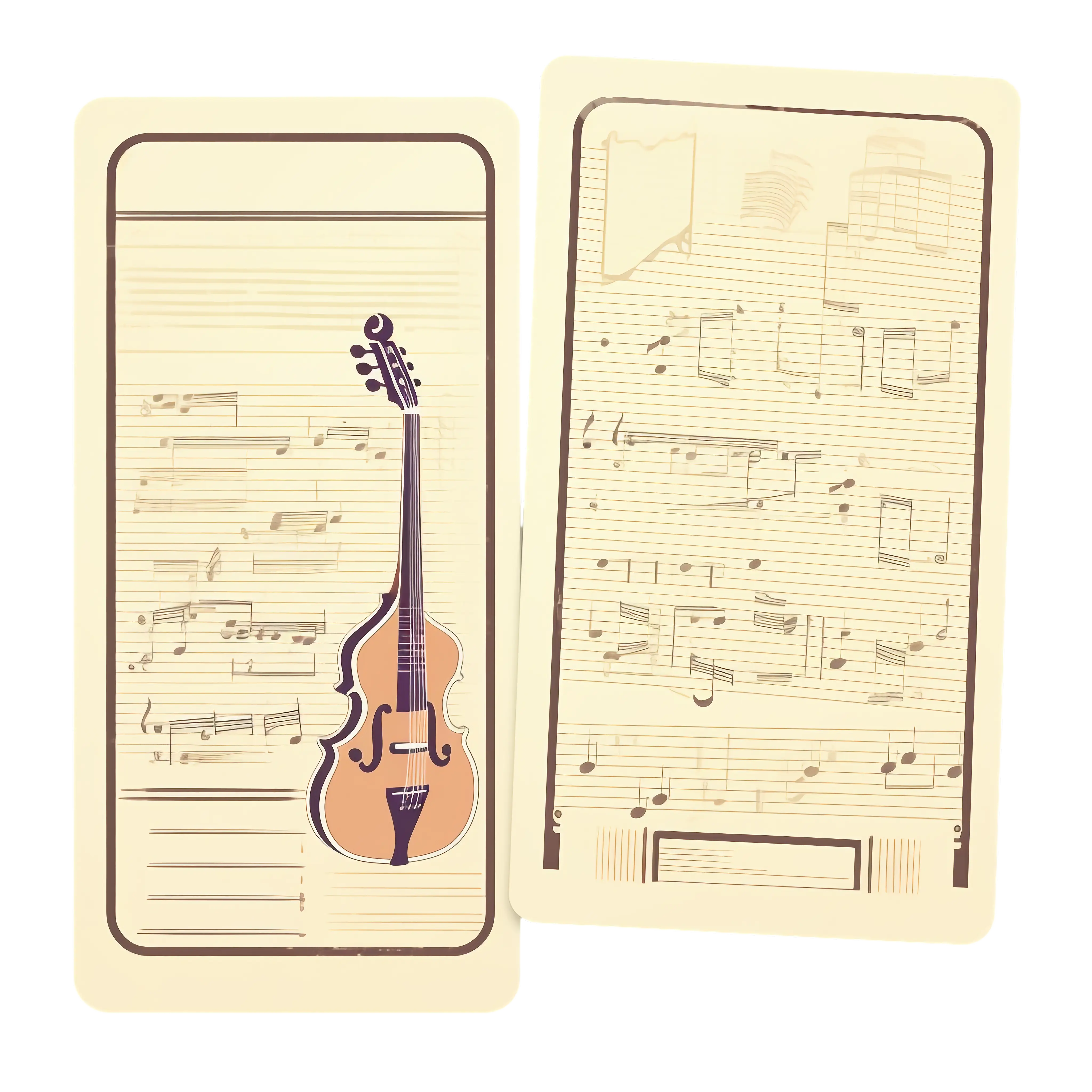 Music Sheet with Guitar Illustration