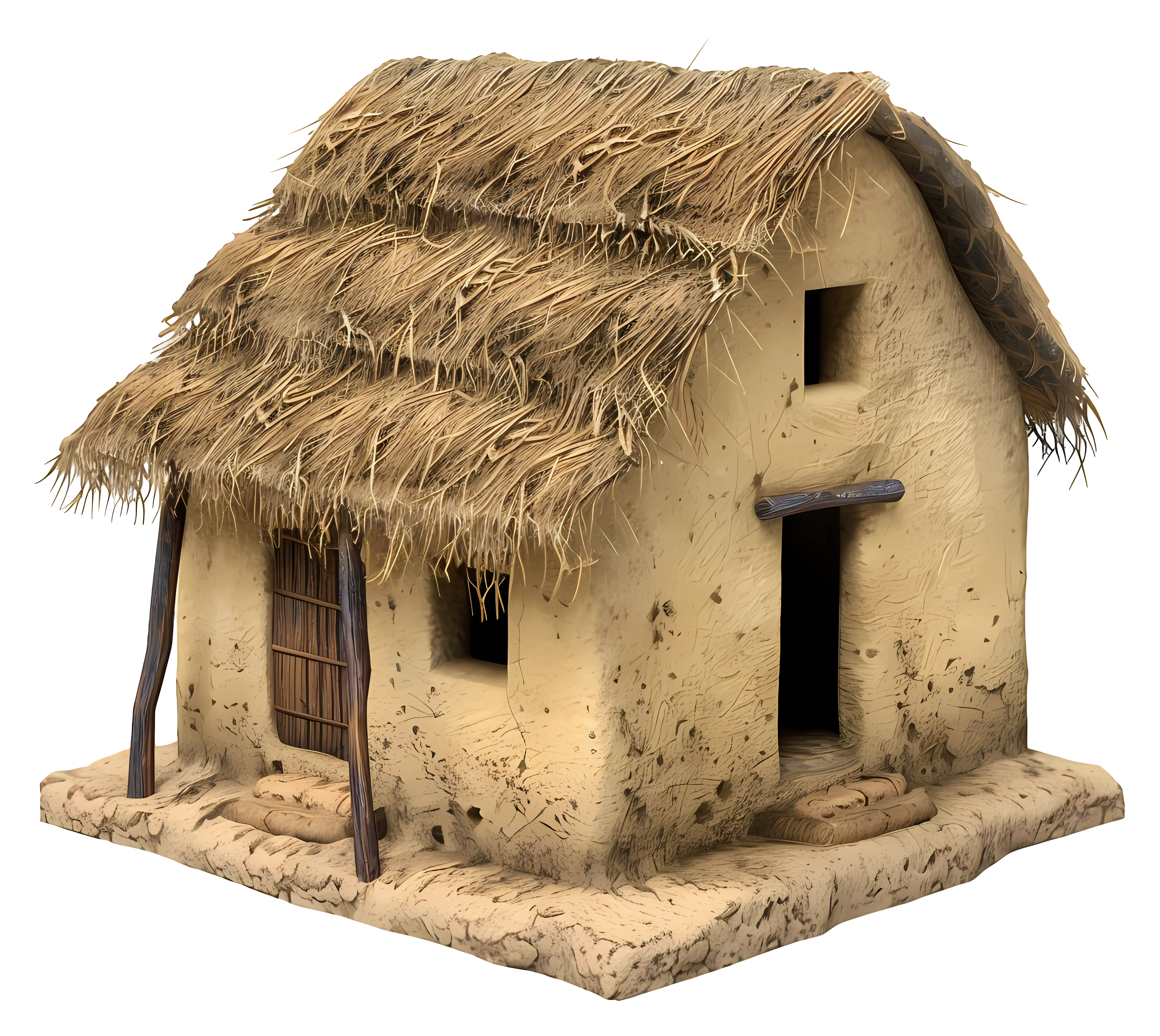 Rustic Straw Hut in Traditional Style