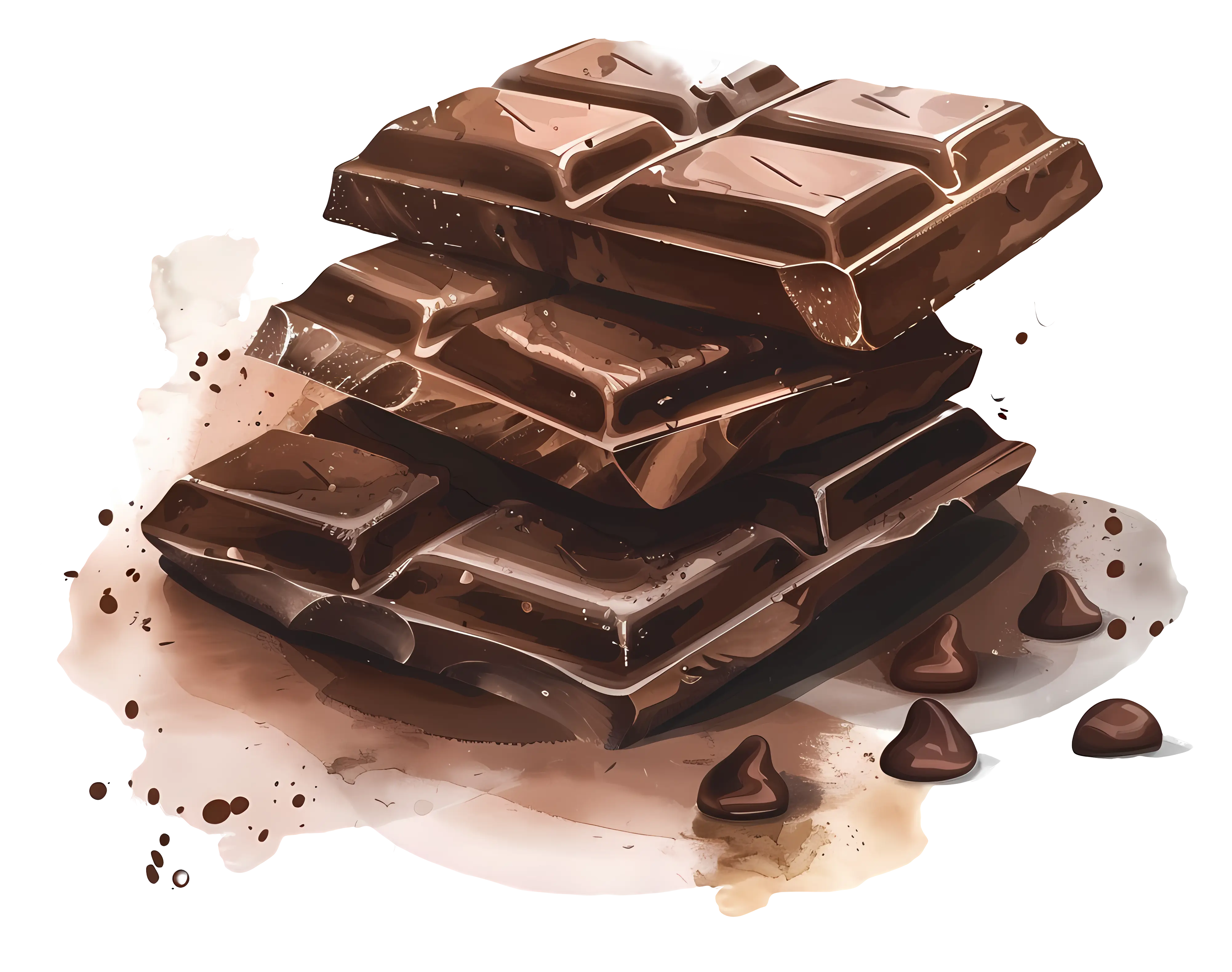 Stacked Chocolate Bars with Artistic Background