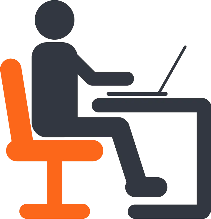 Person Sitting and Using a Computer Illustration