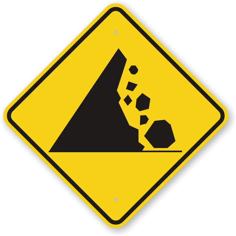 Falling Rocks Warning Sign