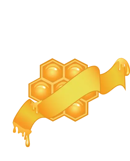 Golden Honeycomb with Ribbon
