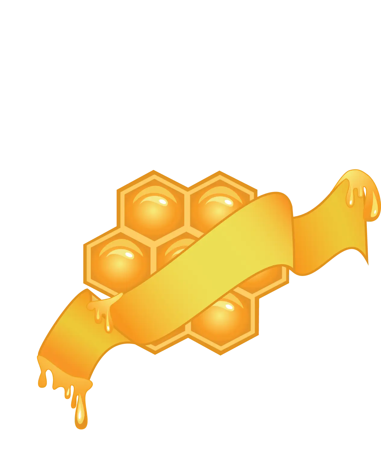 Golden Honeycomb with Ribbon
