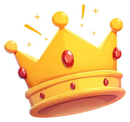 Golden Crown with Red Jewels