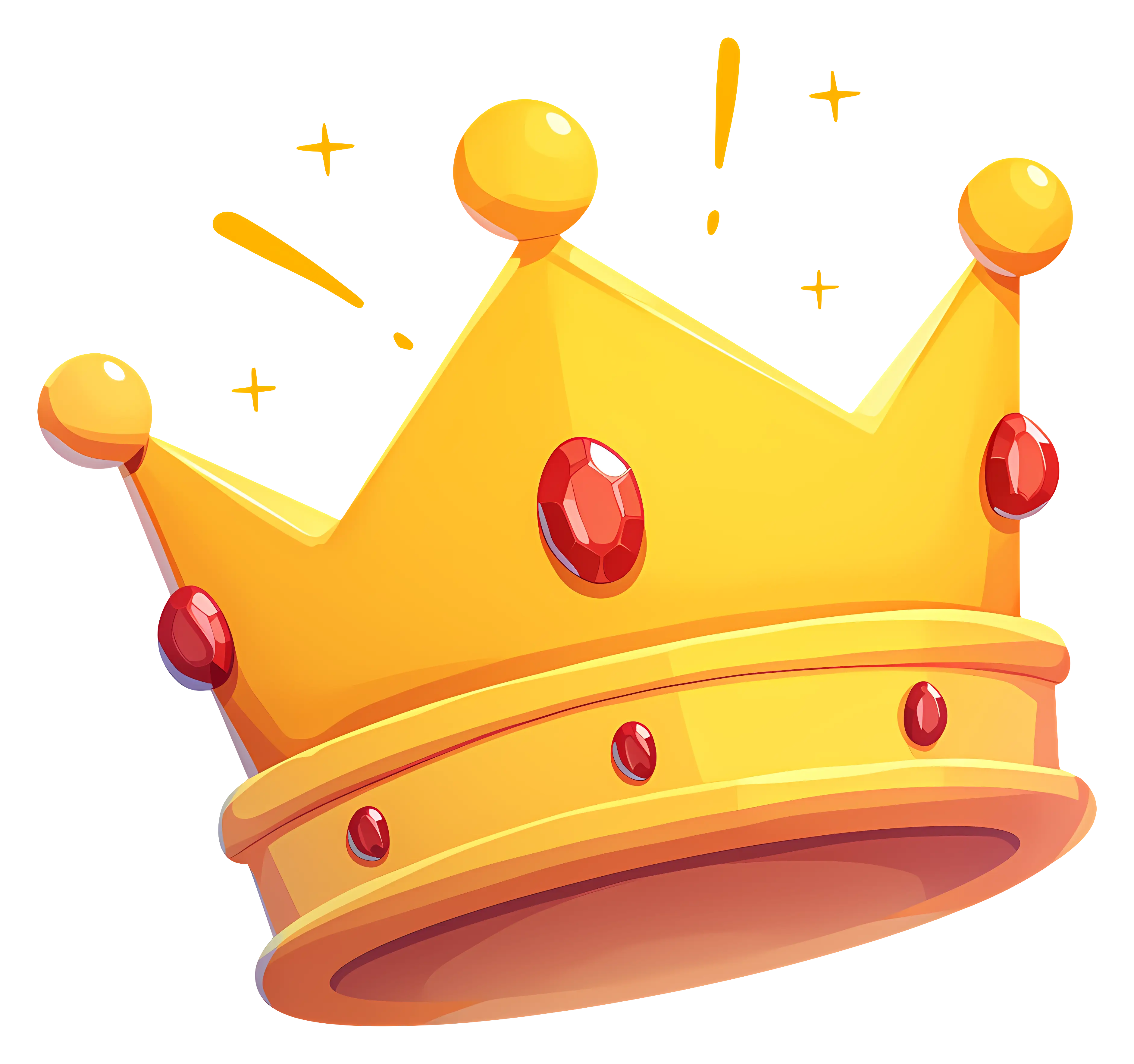 Golden Crown with Red Jewels