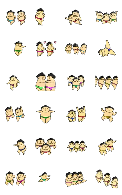 Cute Doodle of Sumo Wrestlers