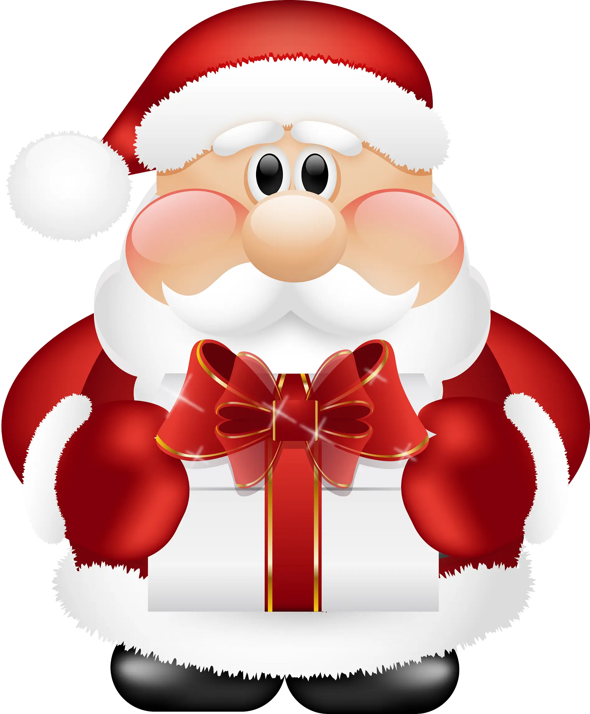 Santa Claus Holding a Gift