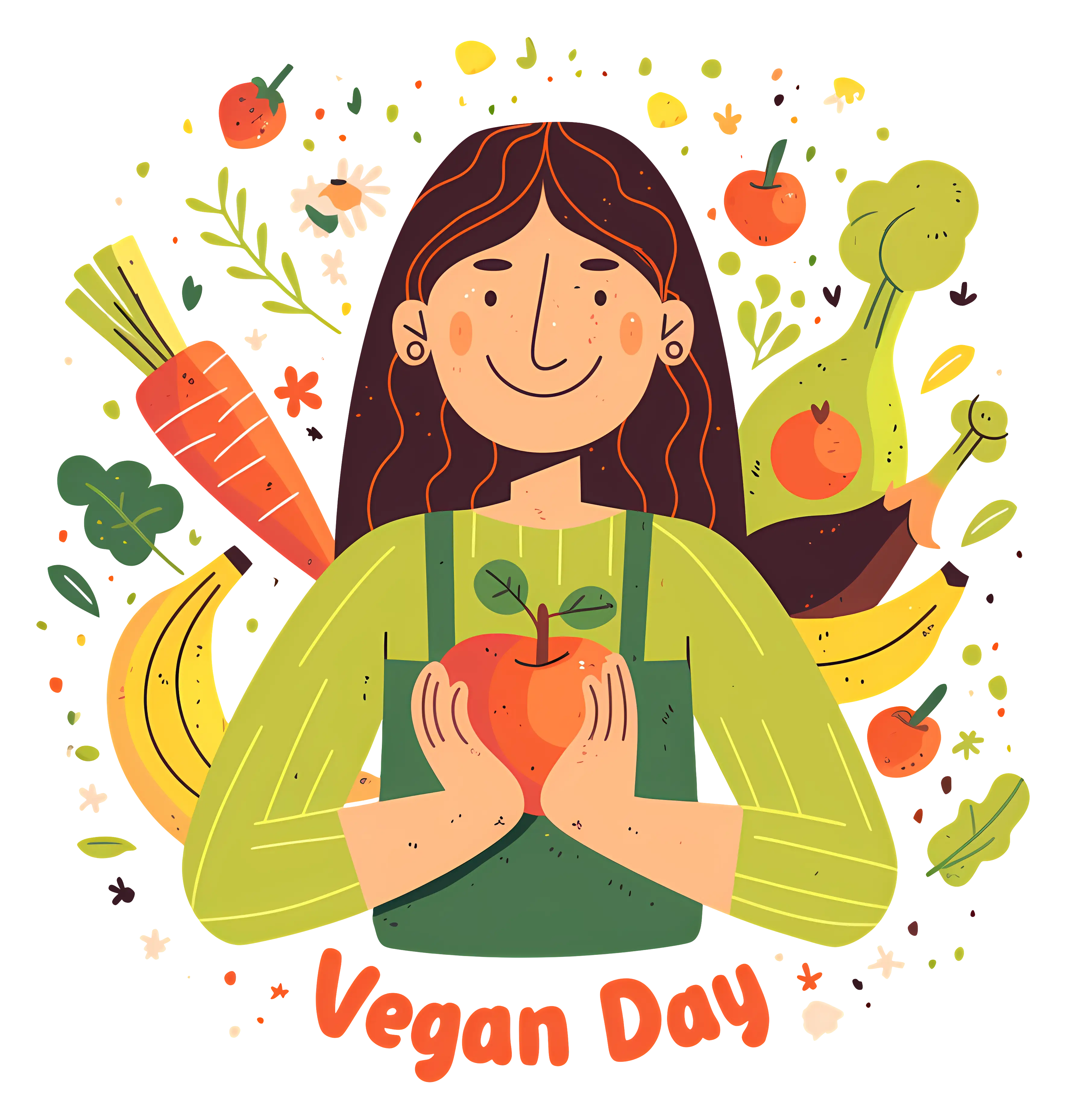 Vegan Day Celebration Cartoon