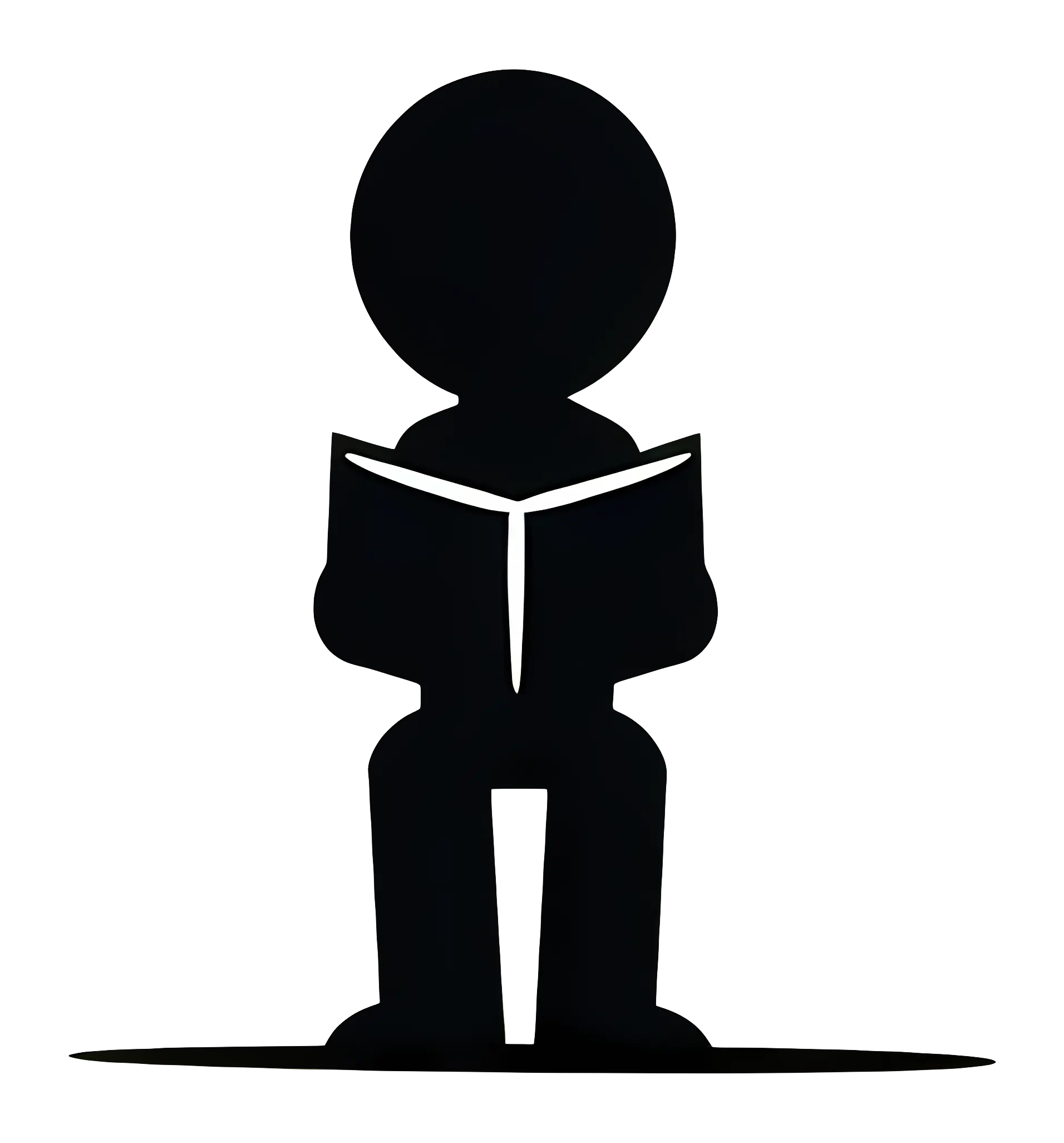 Silhouette of Person Reading