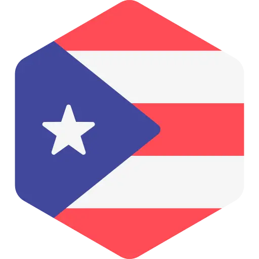 Puerto Rico Flag in Hexagon Shape