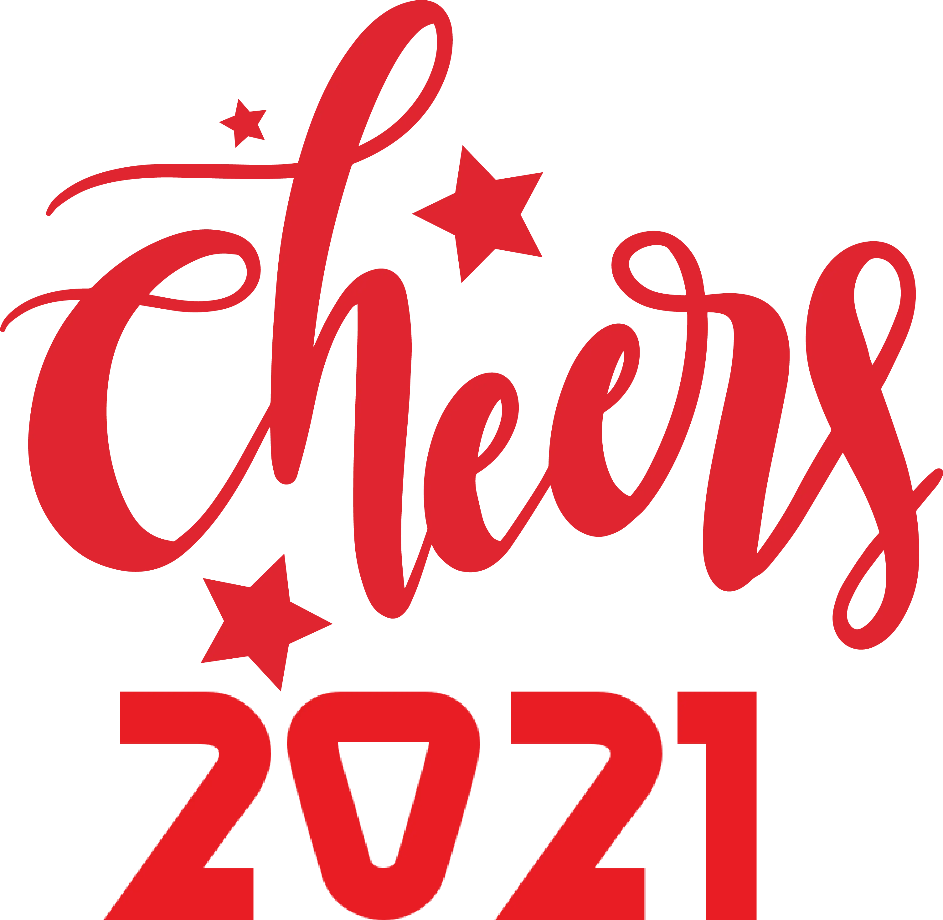 Cheers 2021 Typography in Red