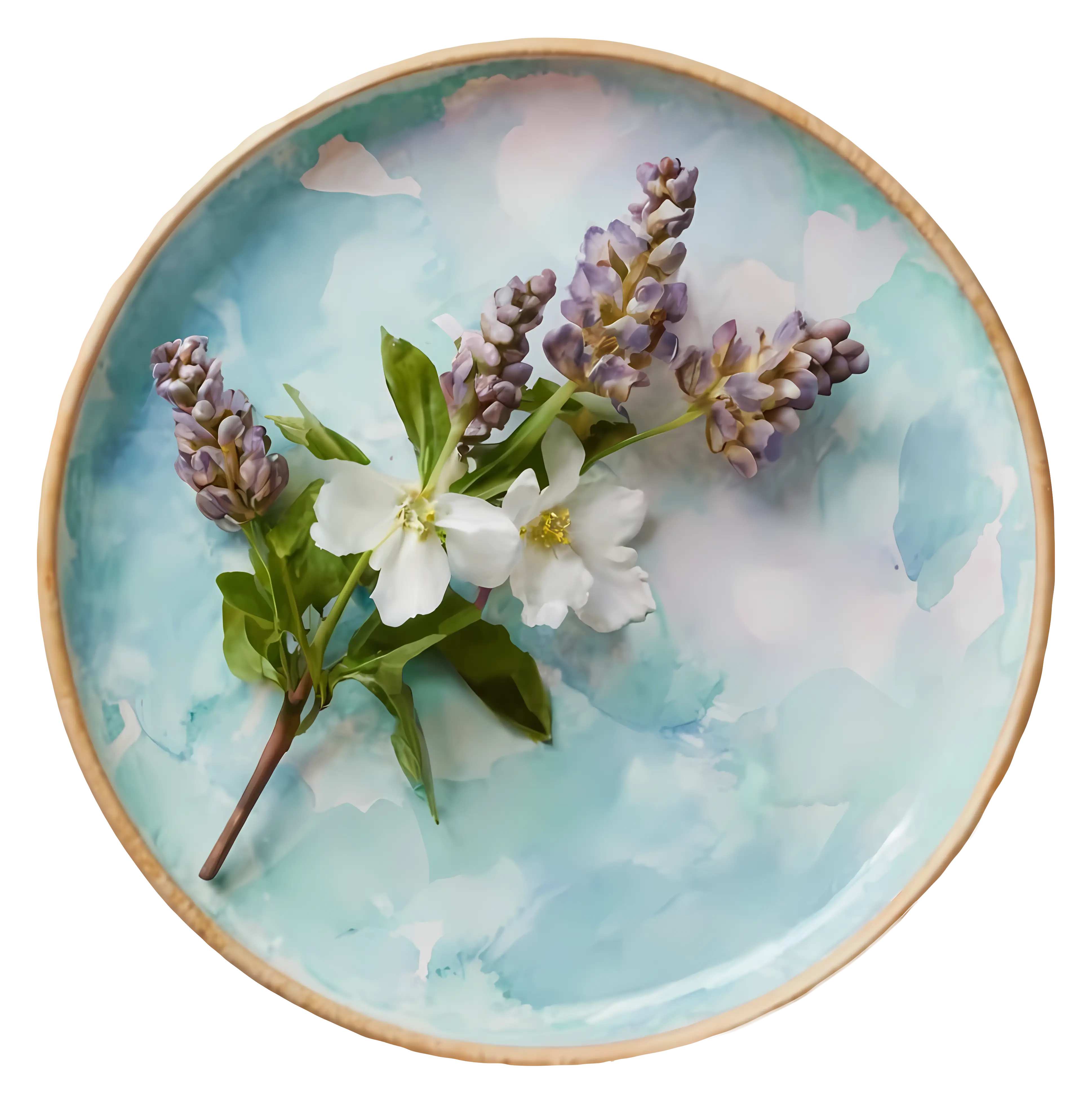 Decorative Flowers on Plate