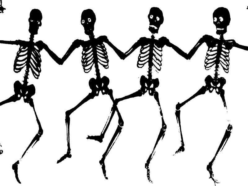 Dancing Skeletons Illustration for Halloween