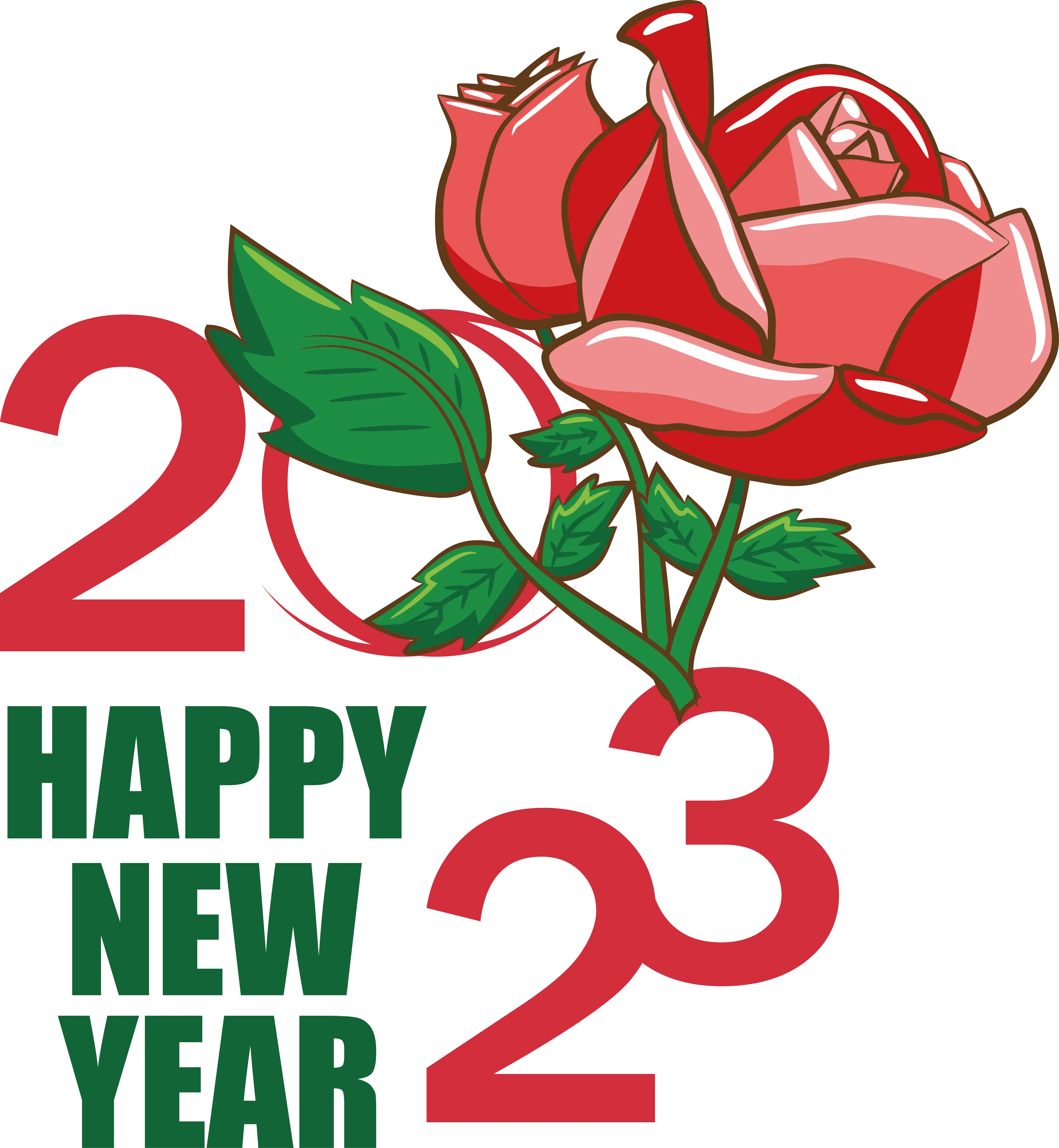 Red Rose Happy New Year 2023 Theme