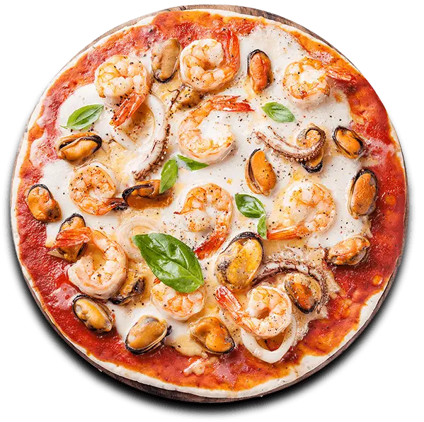 Delicious Seafood Pizza with Shrimp and Mussels