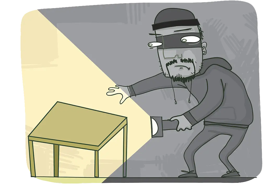 Cartoon Thief with Flashlight