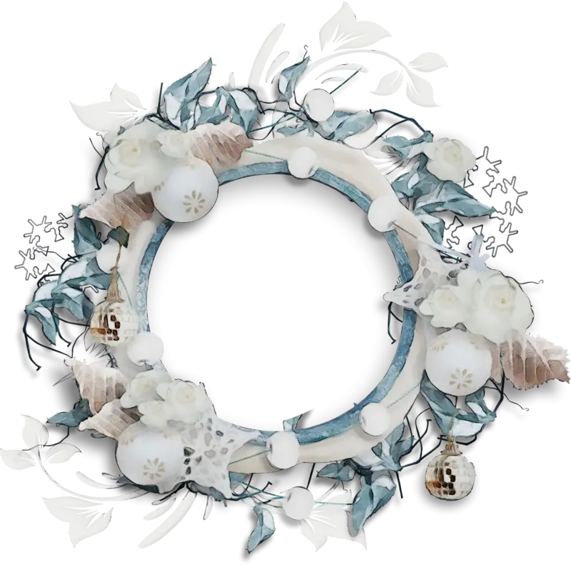 Winter-Themed Wreath Illustration
