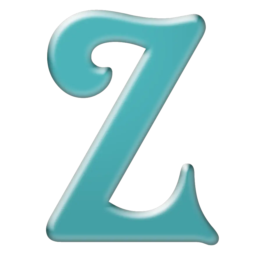 Blue Letter Z Typography