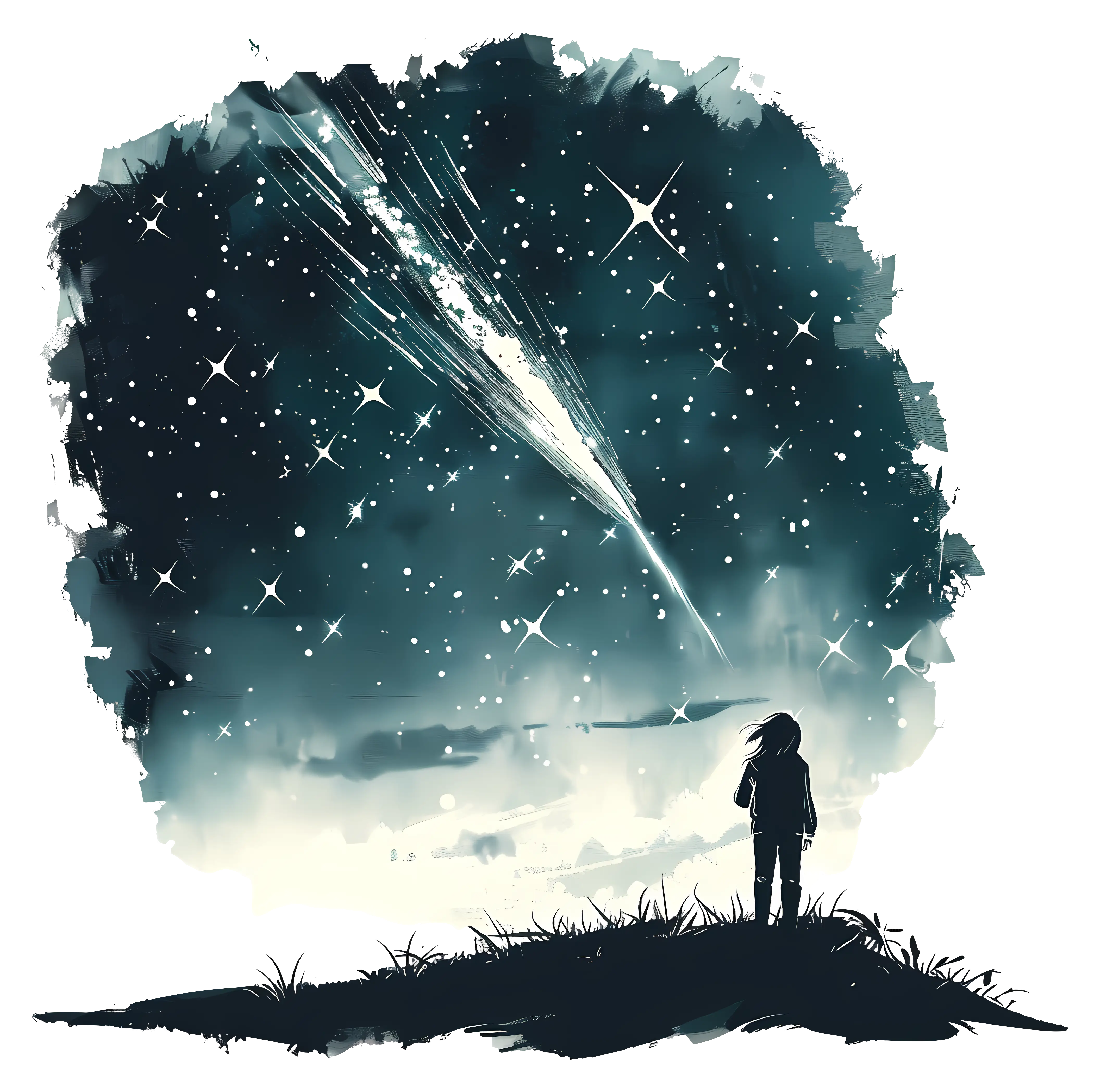 Person Watching a Shooting Star