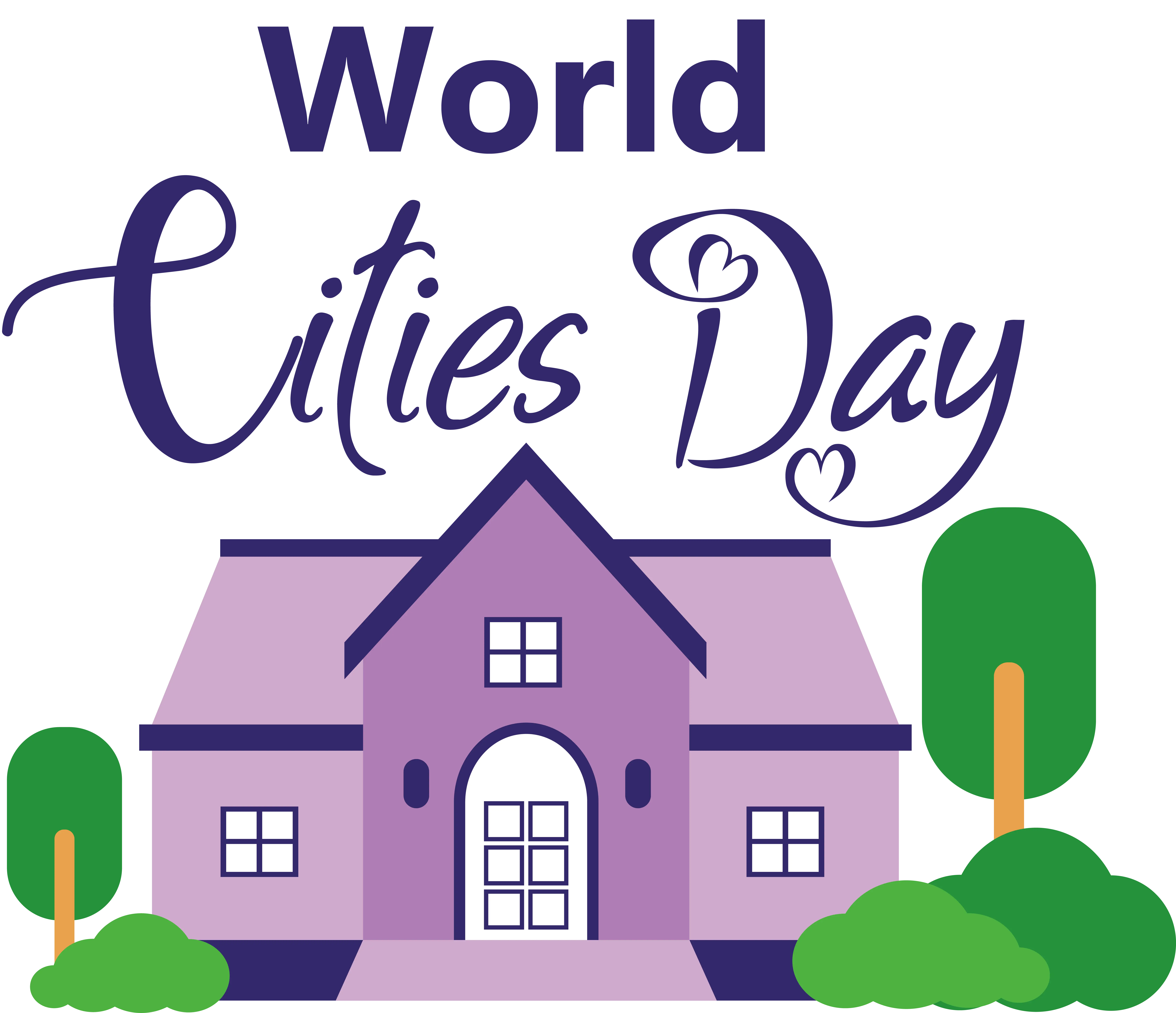 Purple House Design for World Cities Day Awareness