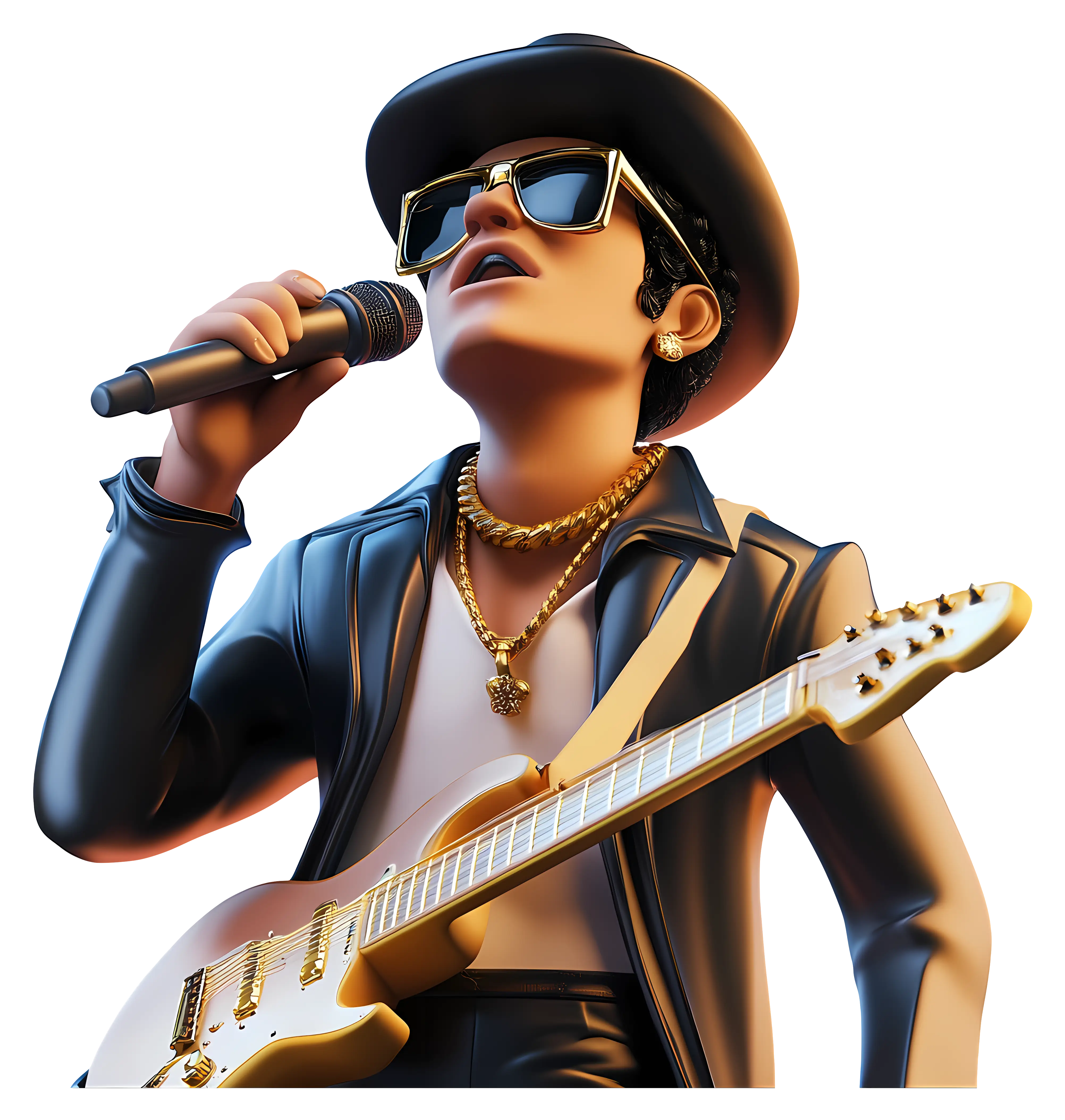 Singing Musician with Guitar